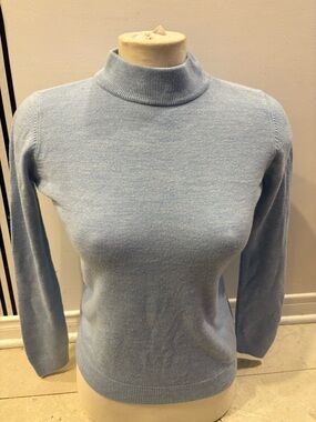 Light Blue Mock Neck Women's Sweater